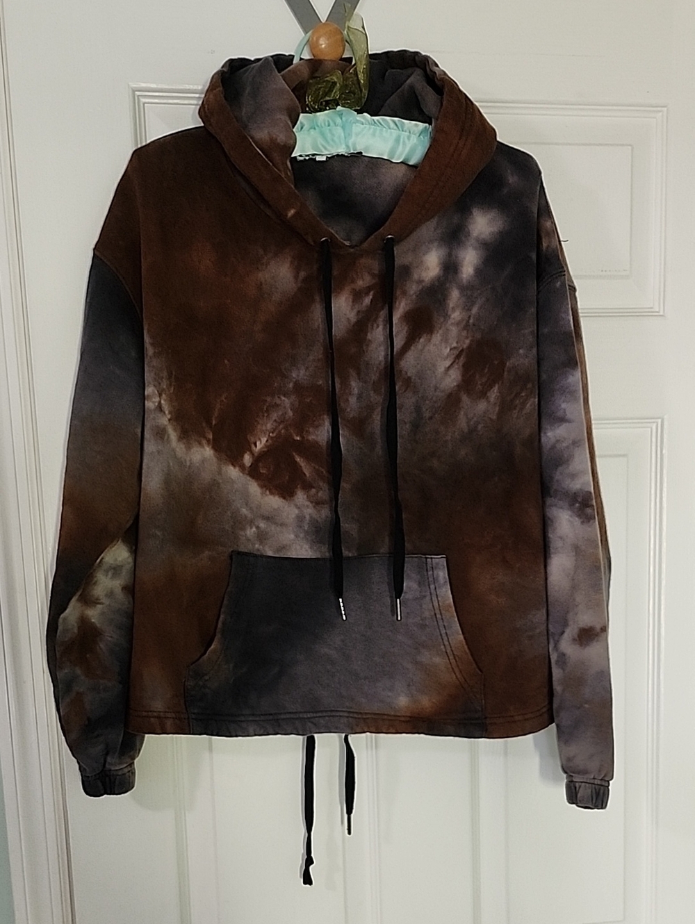 Pam & Gela Brown and Gray Tie-Dye Cotton Hoodie Small Real Housewives Of Beverly